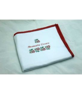 Paturica botez traditionala de iarna floare brodata