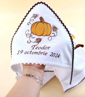 Trusou de botez, baieti, set complet,sezon toamna, tema dovleac