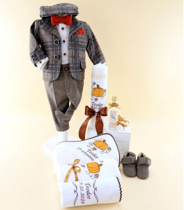 Trusou de botez, baieti, set complet,sezon toamna, tema dovleac