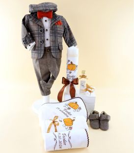 Trusou de botez, baieti, set complet,sezon toamna, tema dovleac