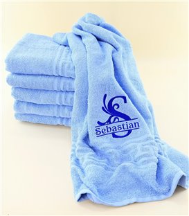 Prosop personalizat, albastru, broderie monograma cu nume-2