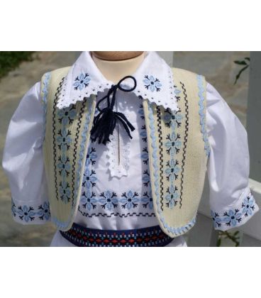 Costumas botez baieti traditional albastru