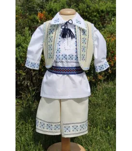 Costumas botez baieti traditional albastru