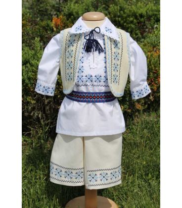 Costumas botez baieti traditional albastru