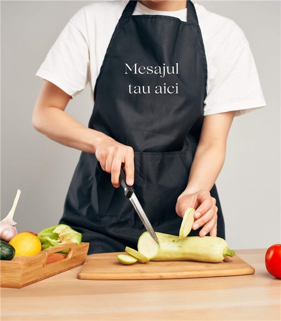 Sort bucatarie personalizat negru, fara buzunar, personalizat