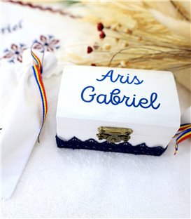 Trusou complet tradițional 17 piese bleumarin băieți - cutie prima suvita 