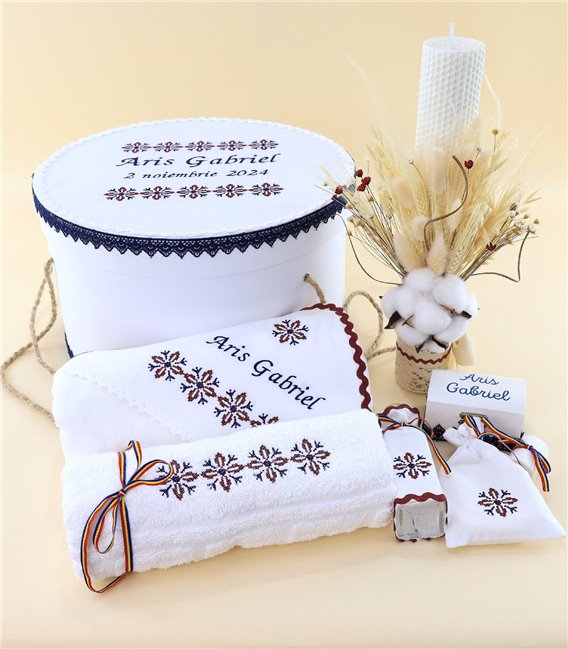 Trusou complet tradițional 17 piese bleumarin băieți - set biserica