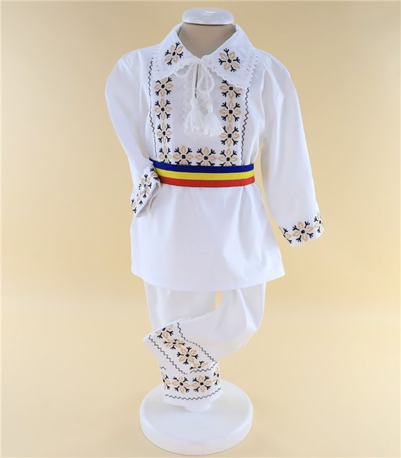 Set botez traditional Boroaia cu lumanare si costumas baieti 