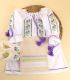 Trusou complet traditional fetite mov, flori de lilliac - rochita botez