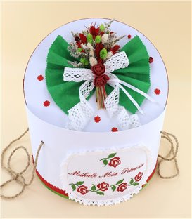 Trusou complet traditional trandafir rosu cu verde