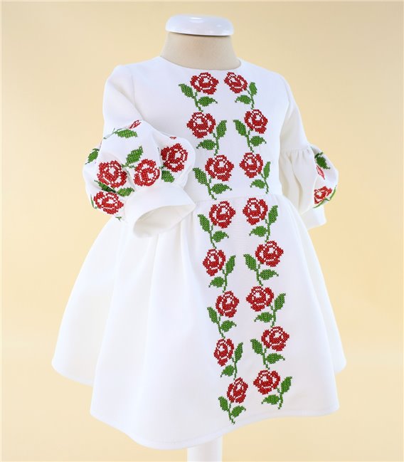 Trusou complet traditional trandafir rosu cu verde