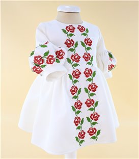 Trusou complet traditional trandafir rosu cu verde