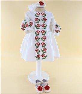 Trusou complet traditional trandafir rosu cu verde