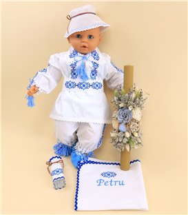 Set botez traditional baiat cu lumanare si costum - 1
