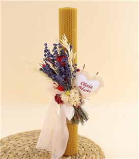 Set botez traditional elegant - lumanare decorata