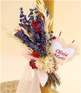 Set botez traditional -  decoratiune lumanare botez traditionala