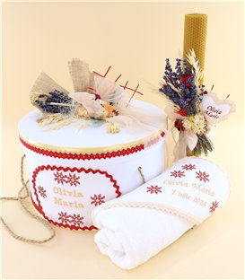 Set botez traditional elegant cutie,trusou, lumanare