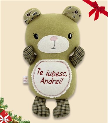 Ursulet brodat cu nume si mesaj 135,00 Lei