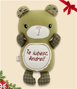 Ursulet brodat cu nume si mesaj 135,00 Lei