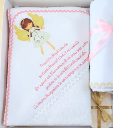 Trusou de botez fetita ingeras, economic, in 7 piese 