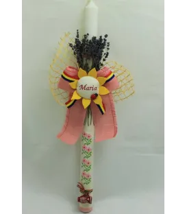 Lumanare botez traditionala floarea soarelui