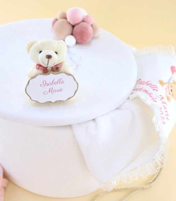 Trusou botez lux, fete personalizat set complet, ursulet, Isabelle