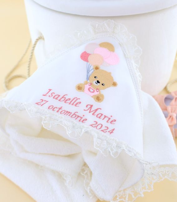 Trusou botez lux, fete personalizat set complet, ursulet, Isabelle
