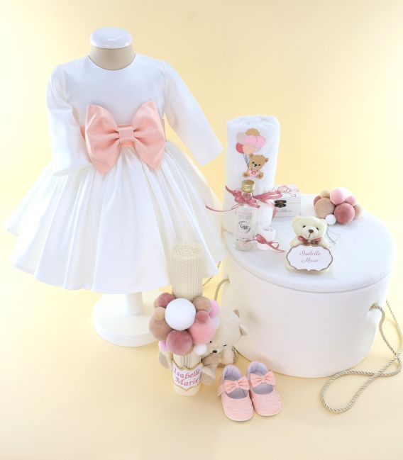 Trusou botez lux, fete personalizat set complet, ursulet, Isabelle