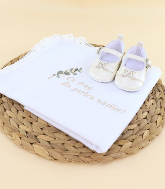 Trusou botez lux, fete, personalizat, set complet, ingeras