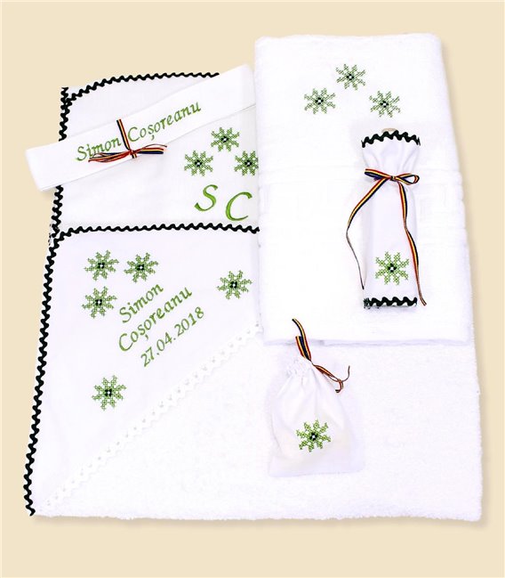 Trusou botez stelute complet nuante verzi