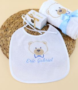 Trusou de Botez Complet pentru Baiat – Ursulet Pufos, Albastru, Iarna