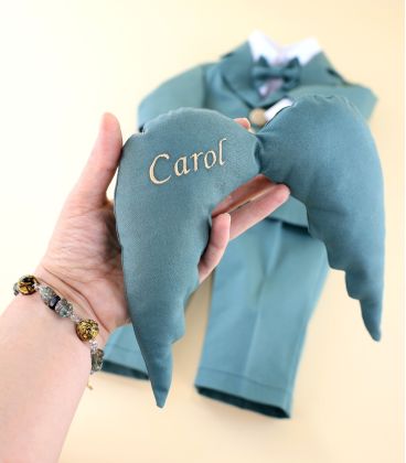 Trusou complet botez baiat personalizat – Ingeraș Verde