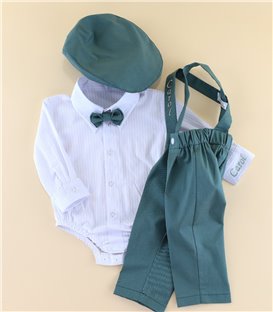 Trusou complet botez baiat personalizat – Ingeraș Verde