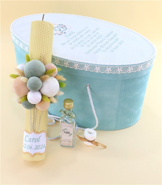 Trusou complet botez baiat personalizat – Ingeraș Verde