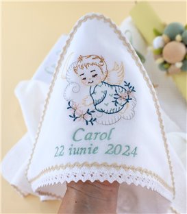 Trusou complet botez baiat personalizat – Ingeraș Verde