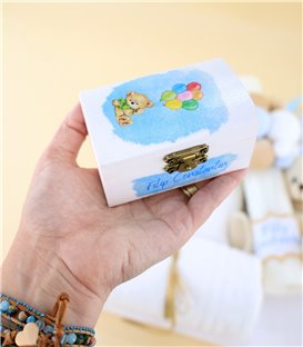 Trusou complet botez baiat personalizat – Ursuleț cu baloane