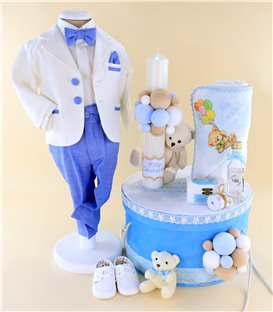 Trusou complet botez baiat personalizat – Ursuleț cu baloane