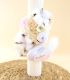 Trusou complet fete, 15 piese - rochita muselina,u lumanare, cutie, paltonas, broderi lebada