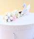 Trusou complet fete, 15 piese - rochita muselina,u lumanare, cutie, paltonas, broderi lebada