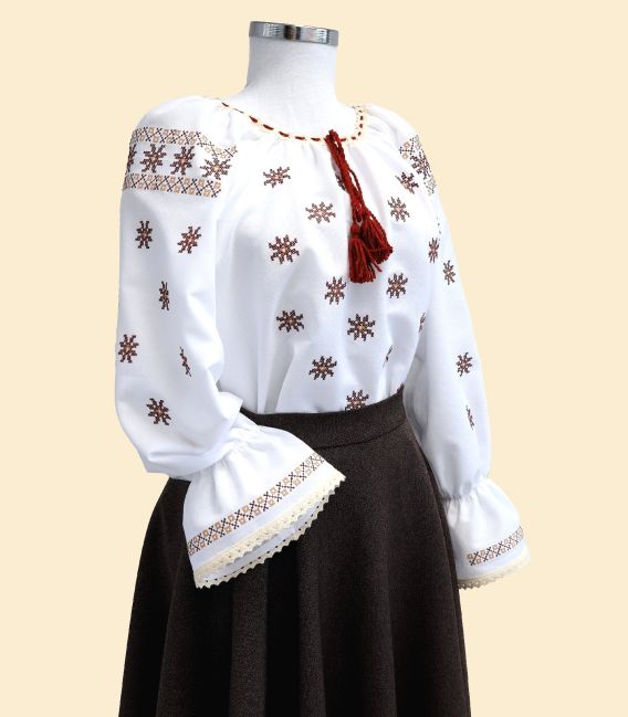 Set mama fiica traditional , broderie stelute, model stilizat