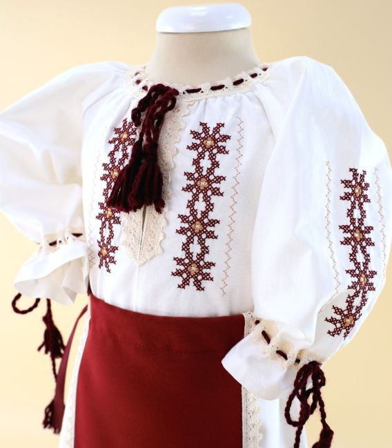 Set mama fiica traditional , broderie stelute, model stilizat