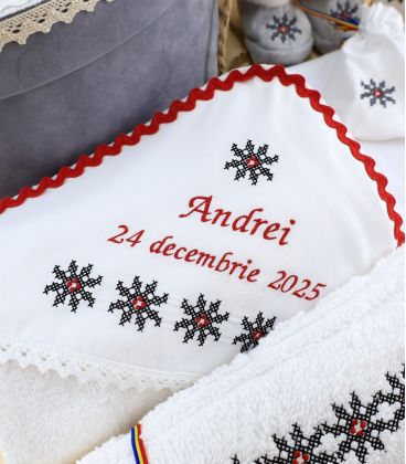 Trusou de botez tradițional de iarnă pentru băieți Andrei