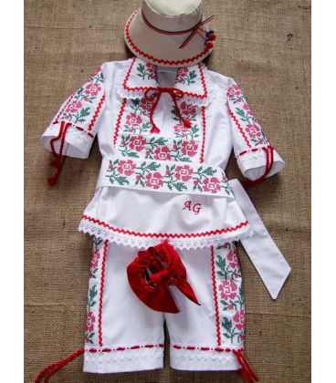 Trusouri botez traditionale - Trusou botez traditional complet broderie floare