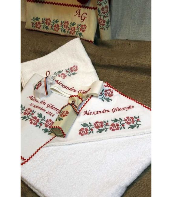 Trusouri botez traditionale - Trusou botez traditional complet broderie floare