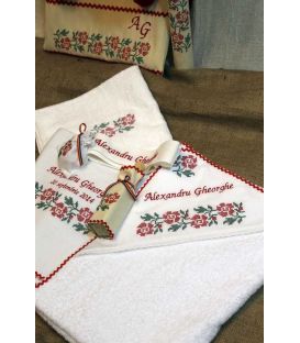 Trusouri botez traditionale - Trusou botez traditional complet broderie floare