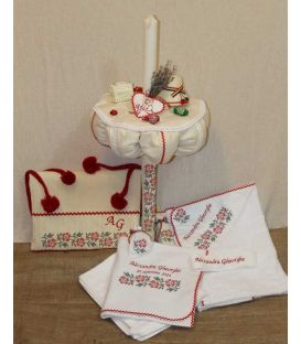 Trusouri botez traditionale - Trusou botez traditional complet broderie floare