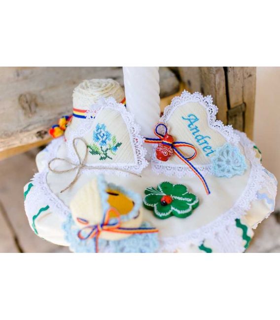 Trusouri botez traditionale - Trusou botez traditional baieti broderie floare