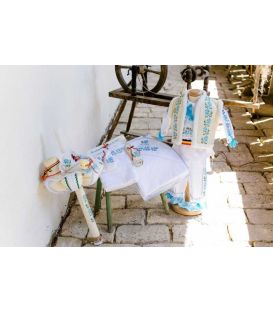 Trusouri botez traditionale - Trusou botez traditional baieti broderie floare