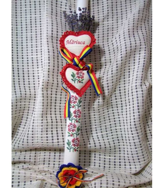 Lumanare botez traditionala inimioara