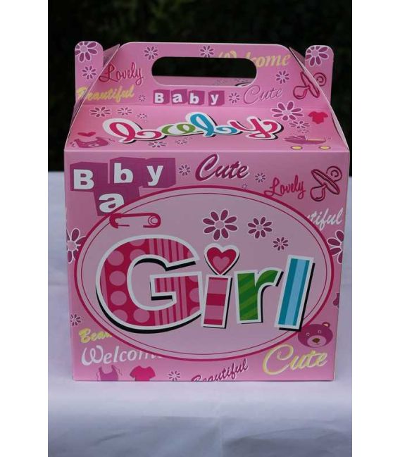 Cutie botez caserata roz fetite